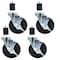 Bk Resources 5-inch Hard Rubber Stem Casters, Top Lock Brake, 300lb Capacity, 4PK 5SBR-RA-HR-PS4 - alternate 1